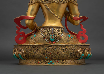 Vajrasattva (Dorje Sempa) Statue - 24K Gold Fire-Gilded Copper Idol