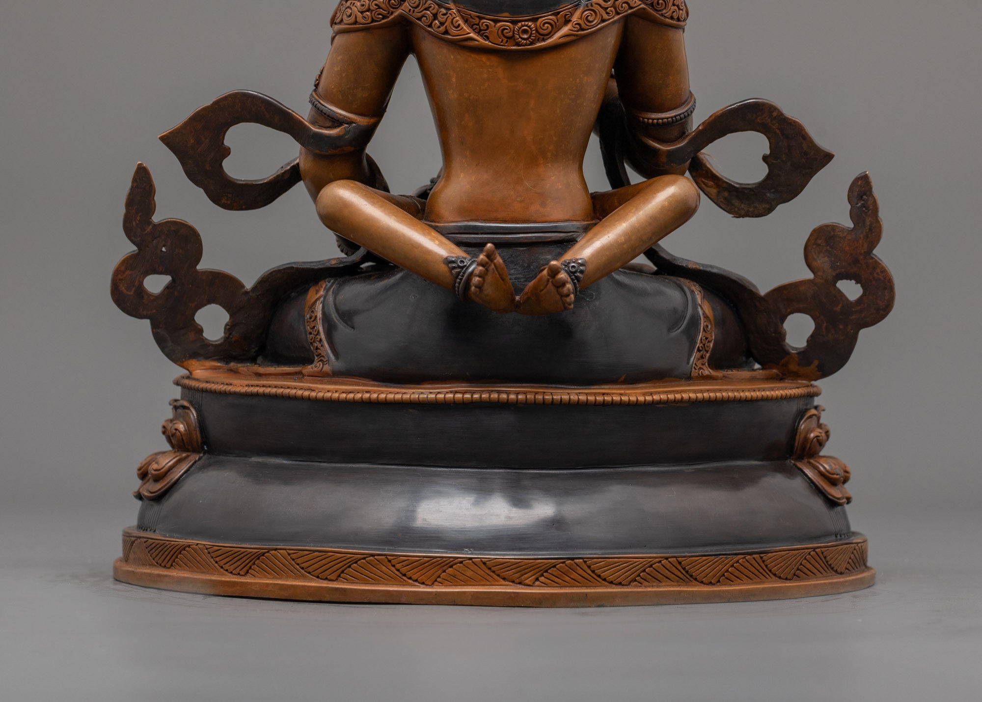 Oxidized Vajrasattva Union Statue | Artwork Featuring Divine Consort
