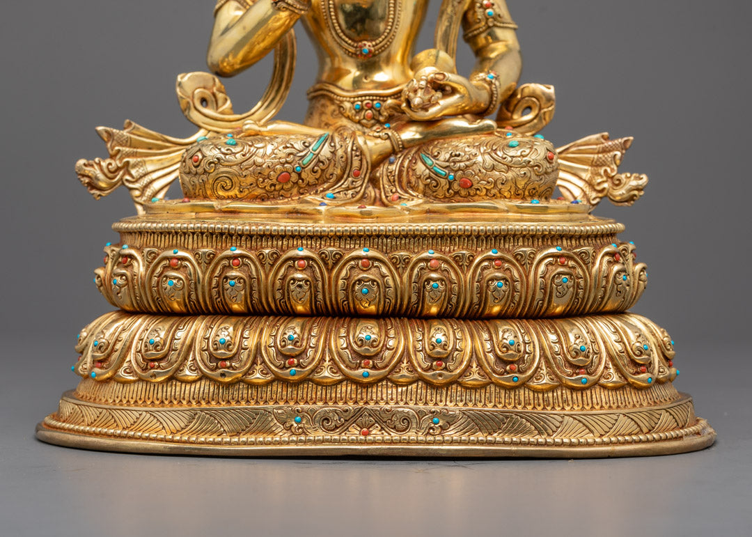 Gold Gilded Vajrasattva Statue, Handmade, Fire Gilded in 24k Gold, | Dorje Sempa