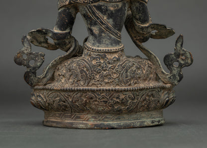 Oxidized Copper Vajrasattva Statue – Traditional Nepali Metalwork