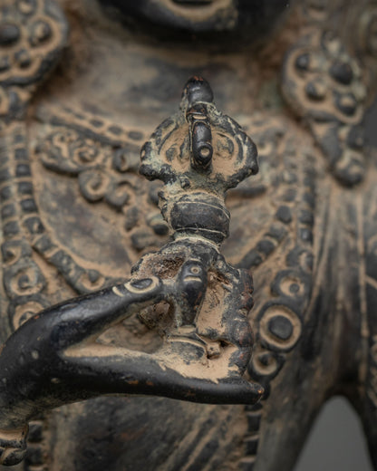 Oxidized Copper Vajrasattva Statue – Traditional Nepali Metalwork