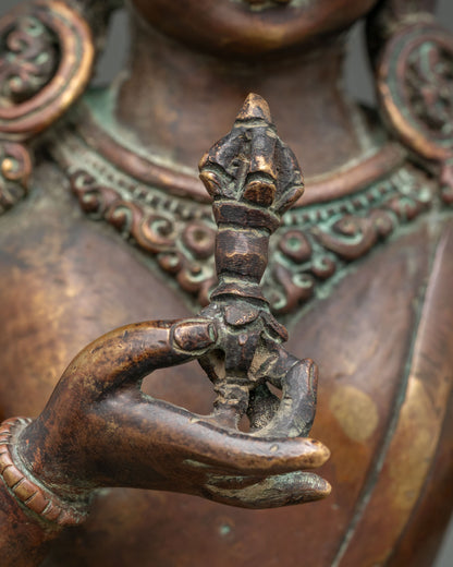 Oxidized Vajrasattva Statue | Traditional Nepalese Craftsmanship