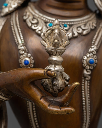 Oxidized Vajrasattva Statue | Handcrafted Tibetan Buddhist Artwork