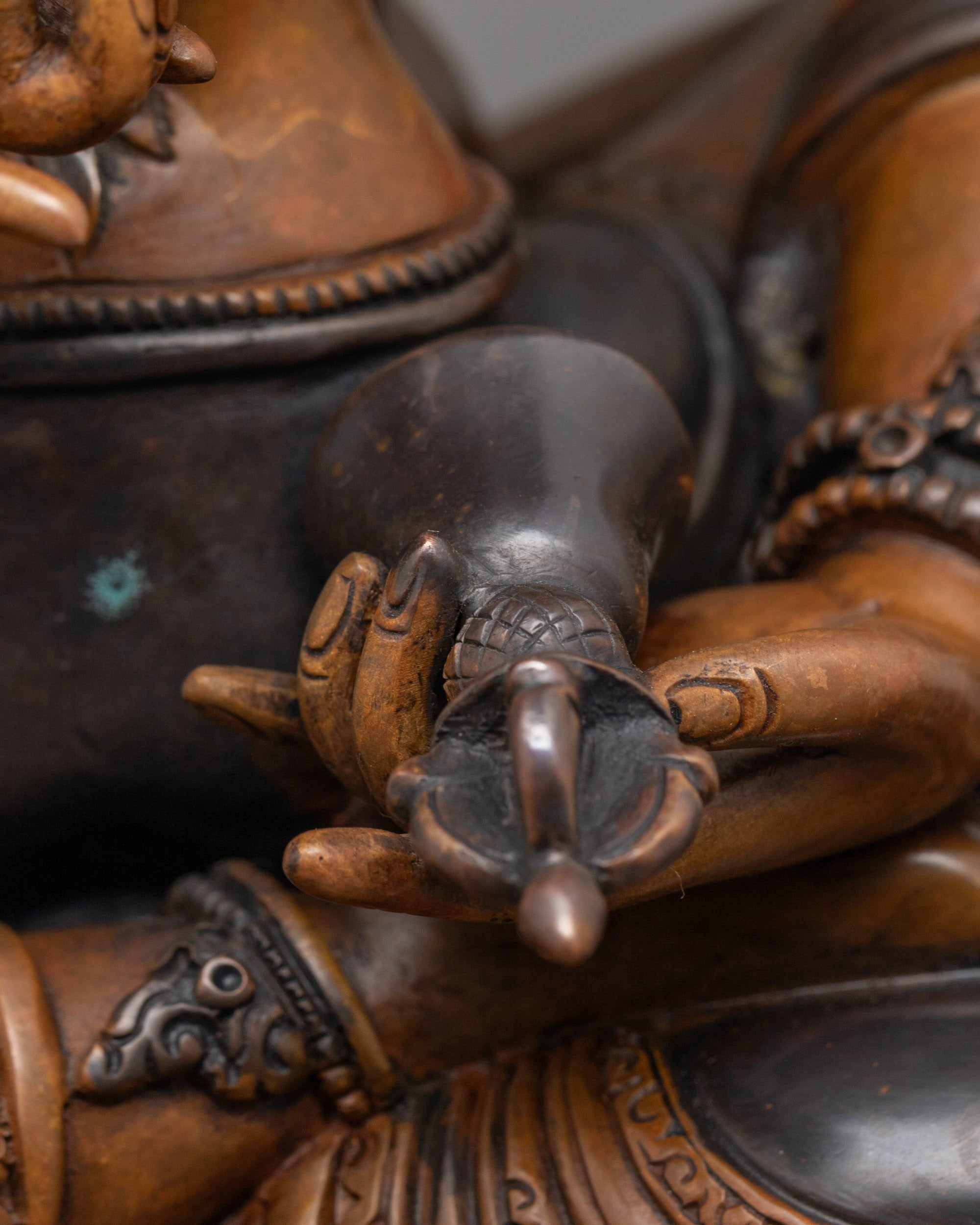Oxidized Vajrasattva Union Statue | Artwork Featuring Divine Consort