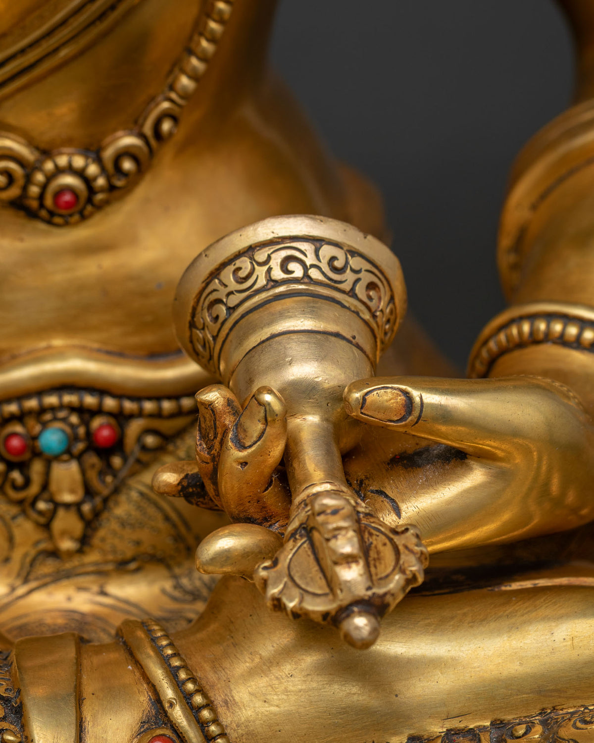 Vajrasattva (Dorje Sempa) Statue - 24K Gold Fire-Gilded Copper Idol