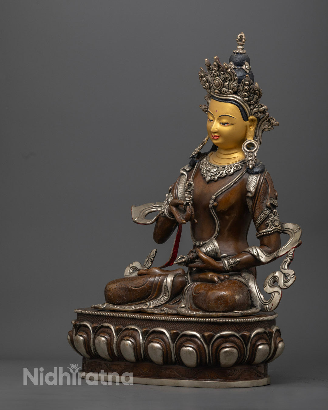 Oxidized Copper Vajrasattva Statue | Sacred Artwork from Nepal