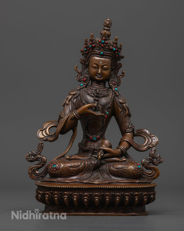 Oxidized Vajrasattva Statue for Spiritual Healing