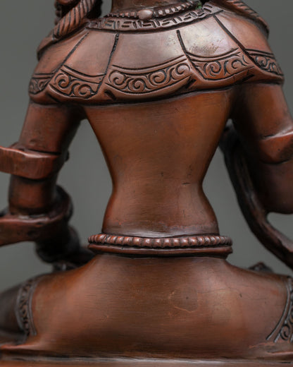 Oxidized Vajrasattva Statue | Sacred Buddhist Purification Sculpture