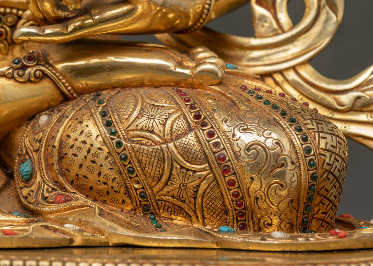 25 inch Tall Vajrasattva Statue from Nepal | Gold Fire-Gilded Figurine