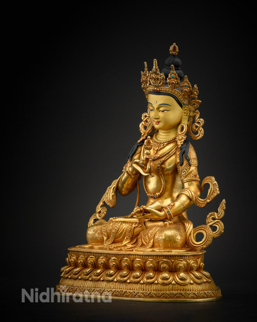 Tibetan Dorje Sempa Buddha Gold Statue