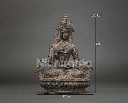 Oxidized Copper Vajrasattva Statue – Traditional Nepali Metalwork