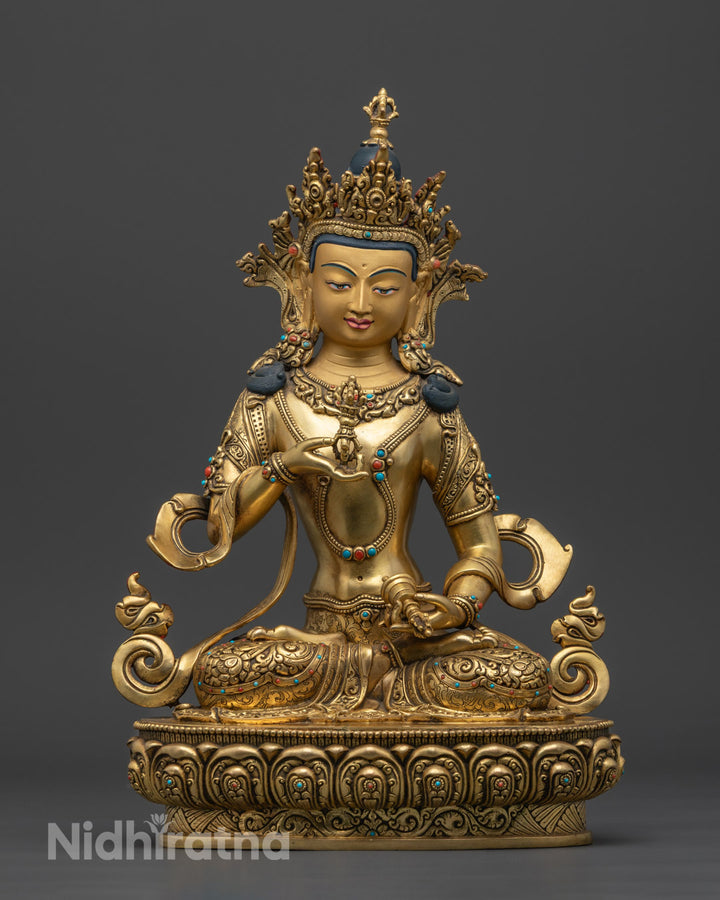 Vajrasattva Statue – Gold-Plated Copper | Tibetan Buddhism Sculpture