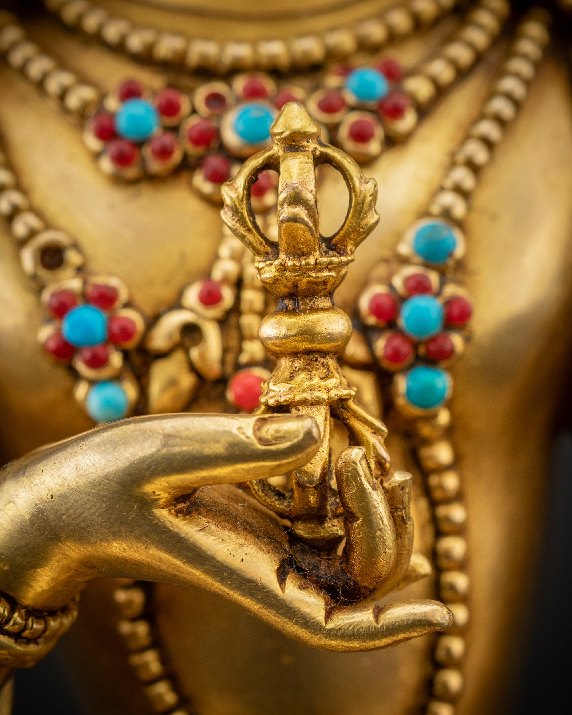 Vajrasattva Detailed Close-Up Vajra | Rare Masterpiece Nepalese Buddhist Statue