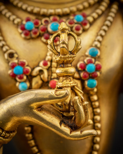 Vajrasattva Detailed Close-Up Vajra | Rare Masterpiece Nepalese Buddhist Statue