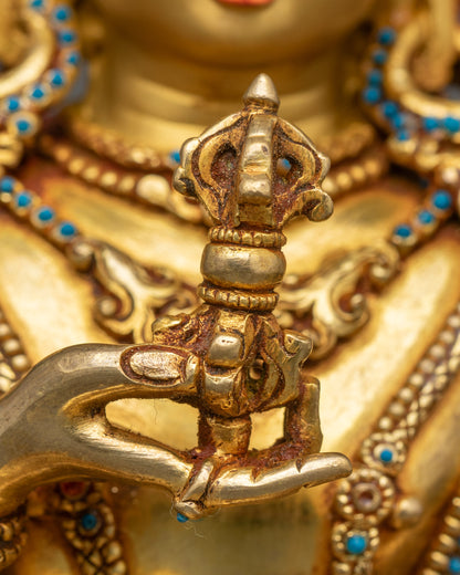 Vajrasattva Statue holding vajra, symbolizing wisdom