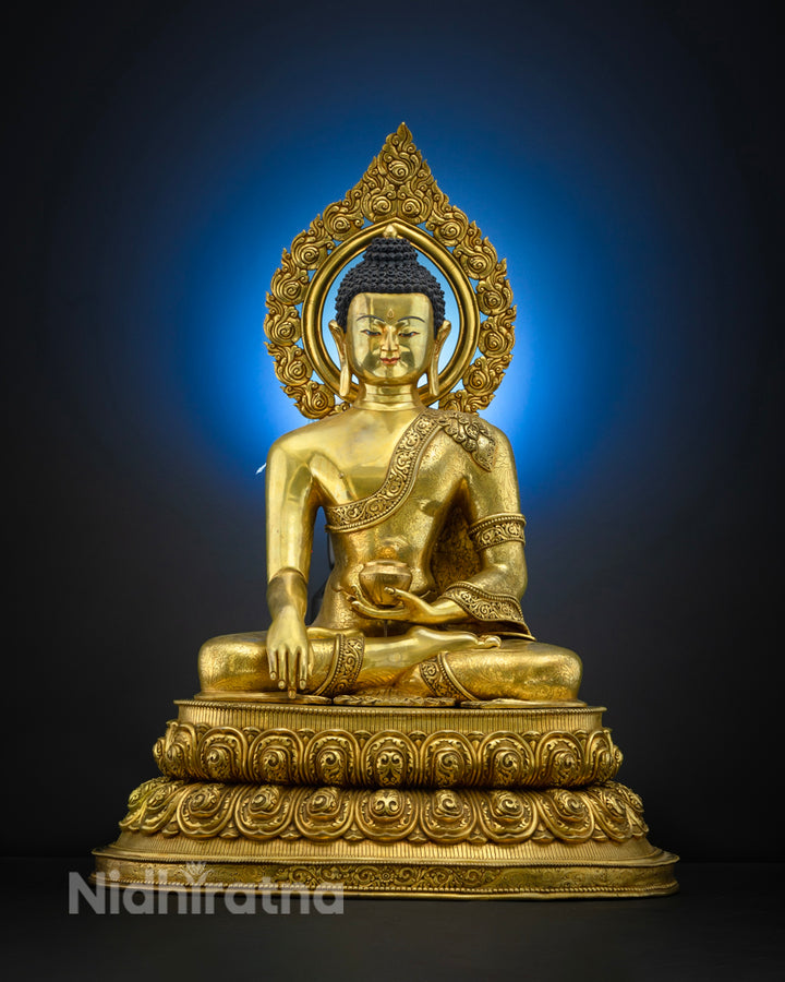 Vajrayana Buddha Shakyamuni Statue | Buddhist Hand-Carved Art