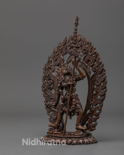 Fierce Vajrayogini Oxidized Statue | Tibetan Tantric Goddess Sculpture