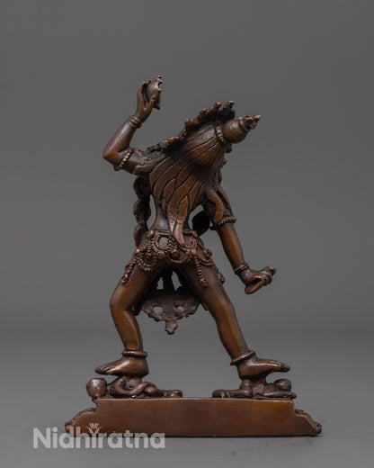 Fierce Vajrayogini Oxidized Statue | Tibetan Tantric Goddess Sculpture