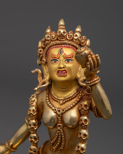 Dakini Vajrayogini Gold Statue | Symbol of Triumph over Ignorance