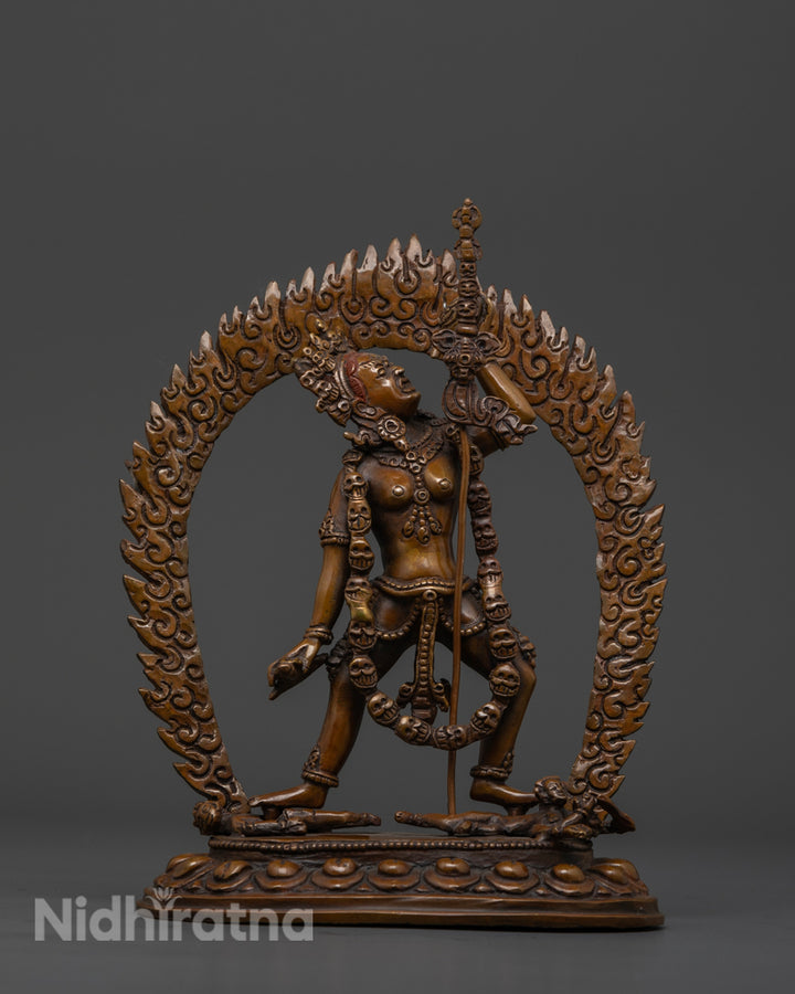 Vajrayogini statue is Made from Oxidized Copper | Sacred art of vajrayogini statue 