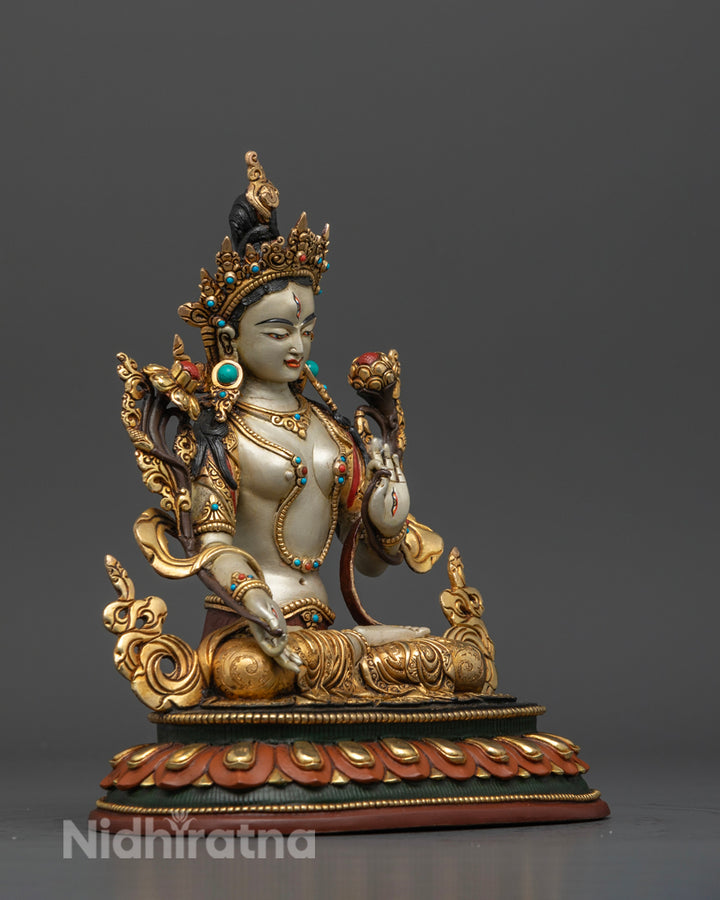 White Tara Statue | Handcrafted Spiritual Sculpture