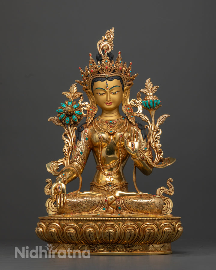 White Tara Sculpture | Himalayan Buddhist Art