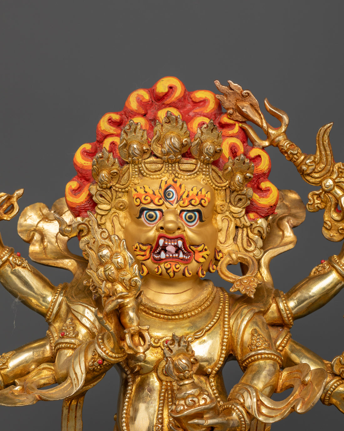 White Mahakala Statue Standing: Guardian of Peace and Prosperity