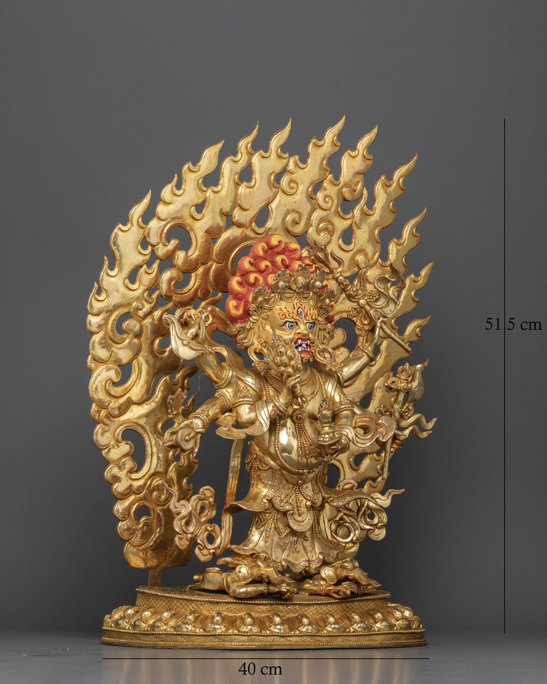 White Mahakala Statue Standing: Guardian of Peace and Prosperity