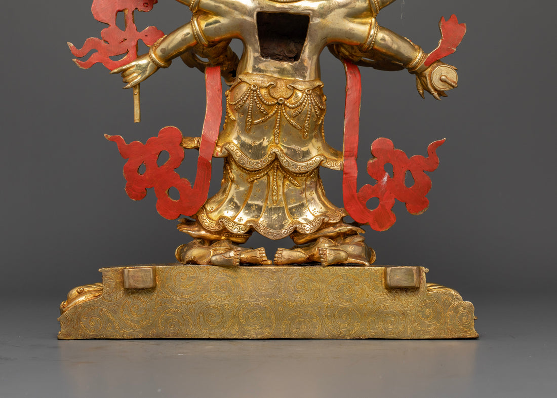 White Mahakala Statue Standing: Guardian of Peace and Prosperity