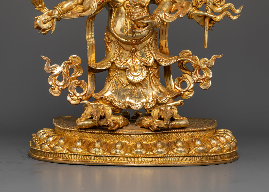 White Mahakala Statue Standing: Guardian of Peace and Prosperity