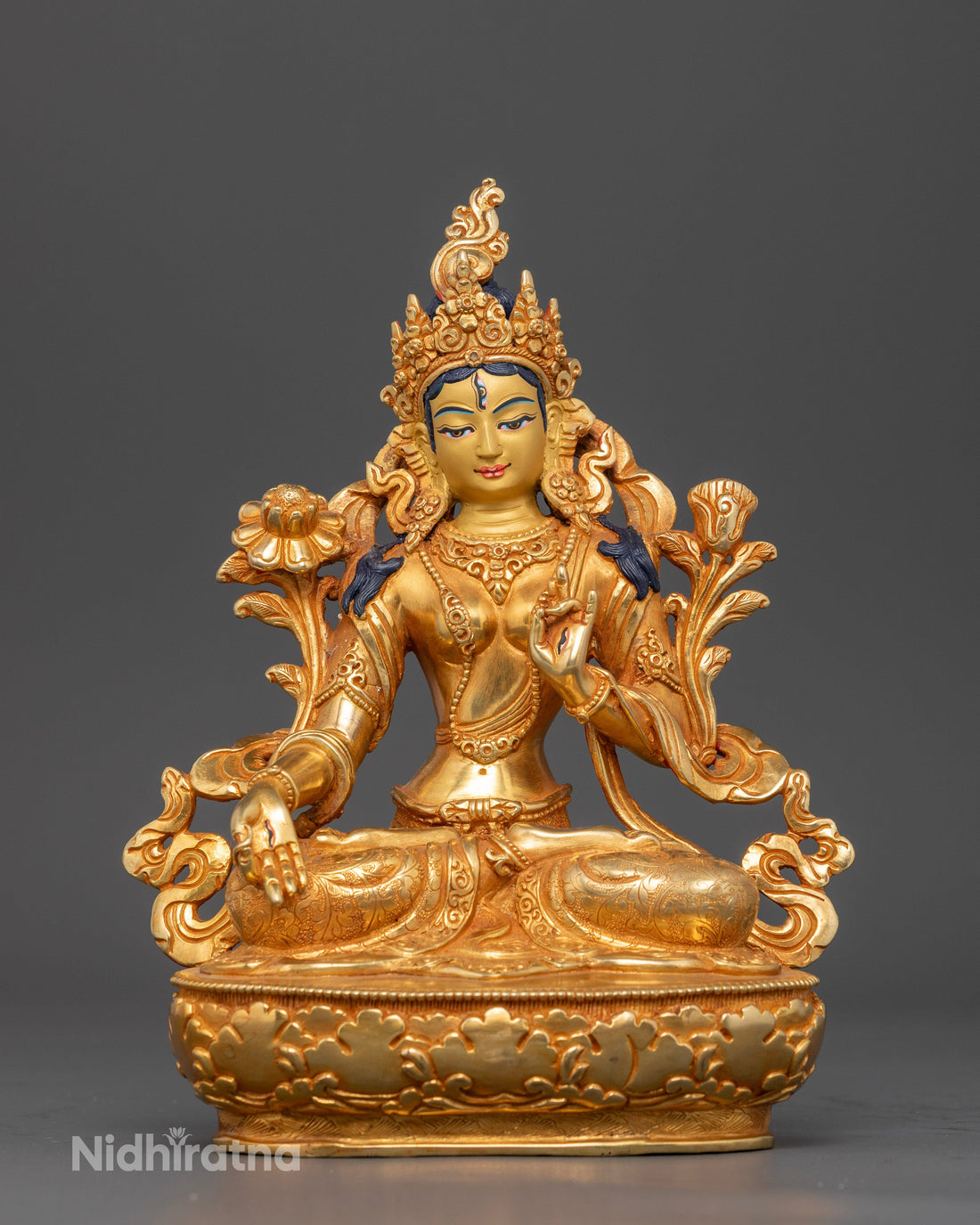 White Tara Made with 24K Gold - Exquisite Handcrafted Art