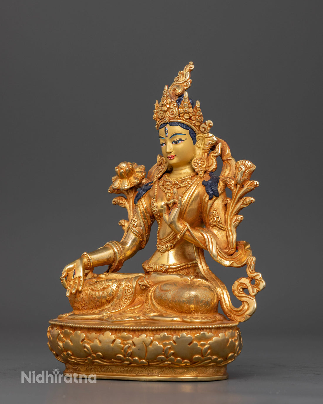 White Tara Made with 24K Gold - Exquisite Handcrafted Art