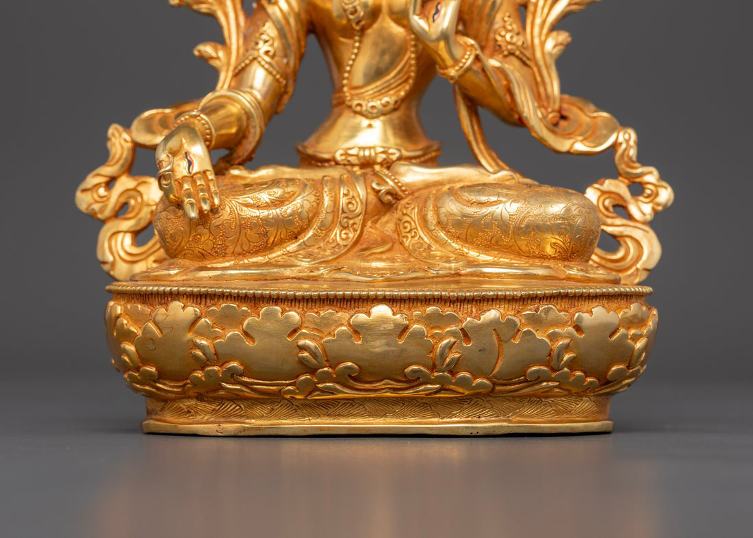 White Tara Made with 24K Gold - Exquisite Handcrafted Art