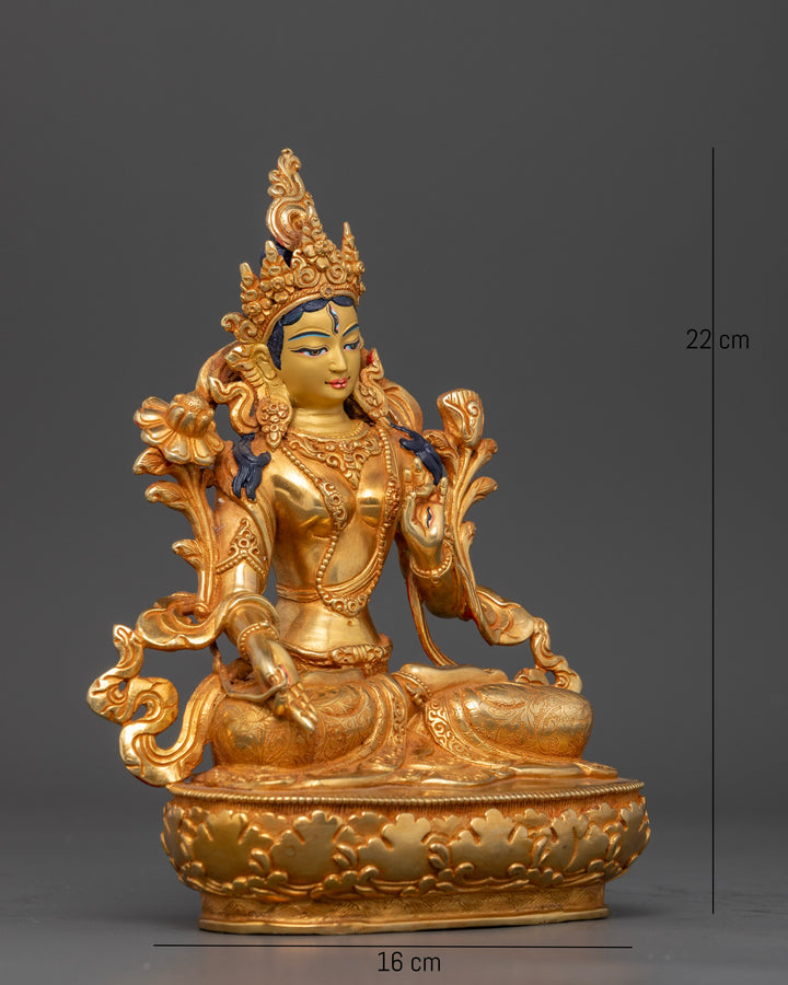 White Tara Made with 24K Gold - Exquisite Handcrafted Art