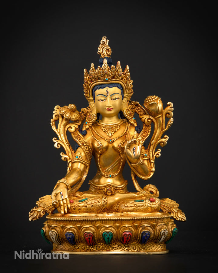 Gilded Blessings: White Tara – The Goddess of Everlasting Life