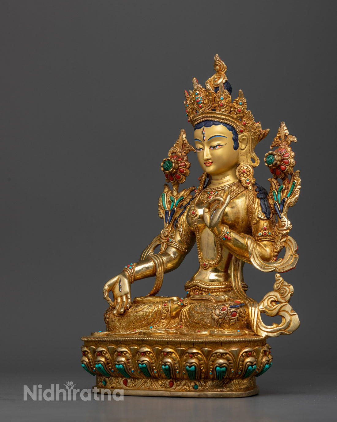 White Tara Figurine for Blessings of Long Life and Compassion