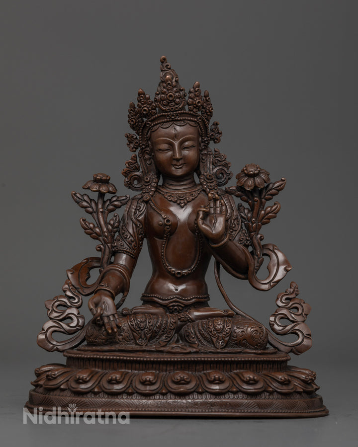 Oxidized White Tara: A Handcrafted Icon of Healing and Compassion