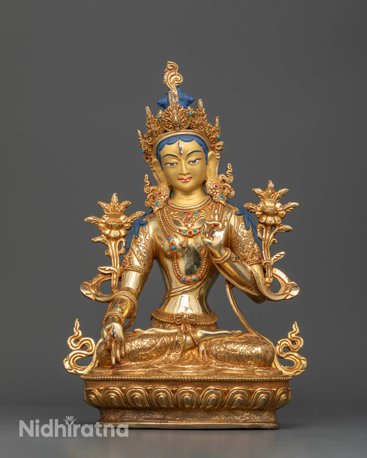 Elegant White Tara: The Golden Manifestation of Compassion