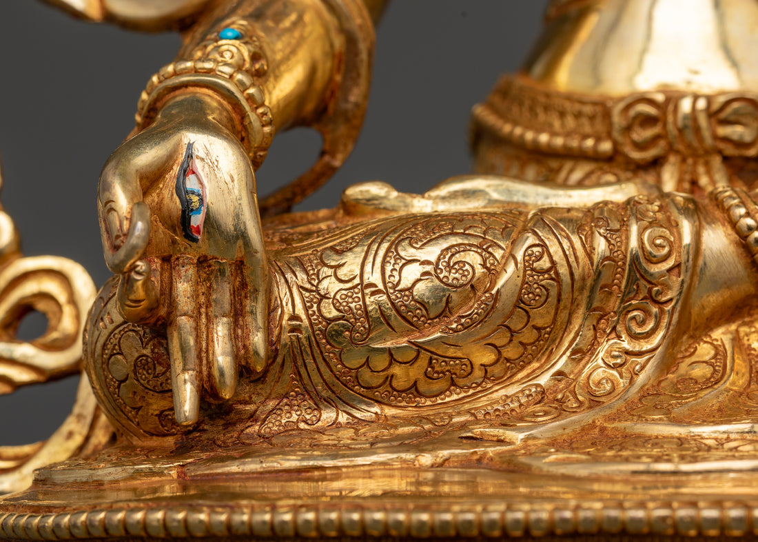 Elegant White Tara: The Golden Manifestation of Compassion