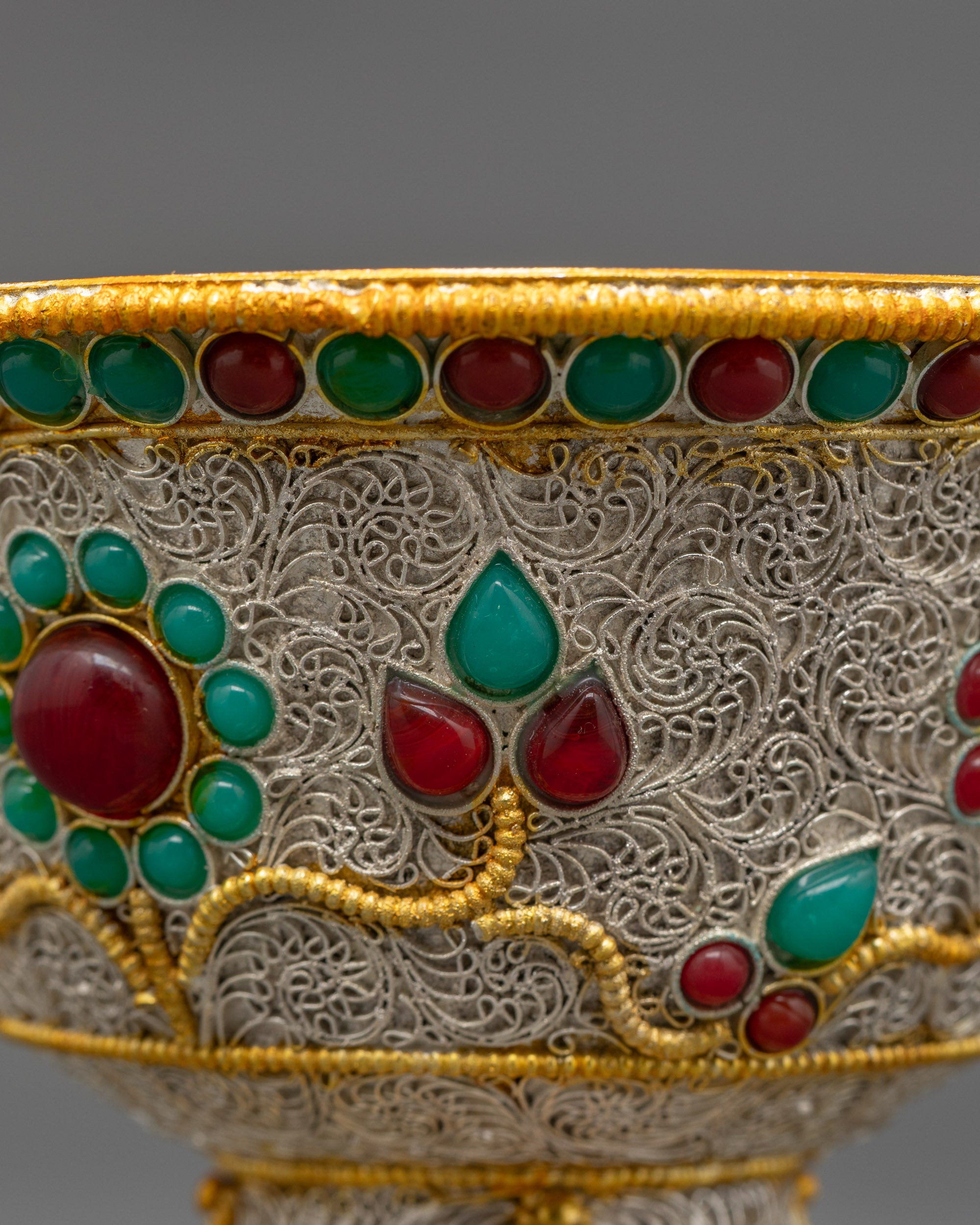Silver-Plated Water Offering Bowl | Buddhist Altars & Spiritual Ceremonies