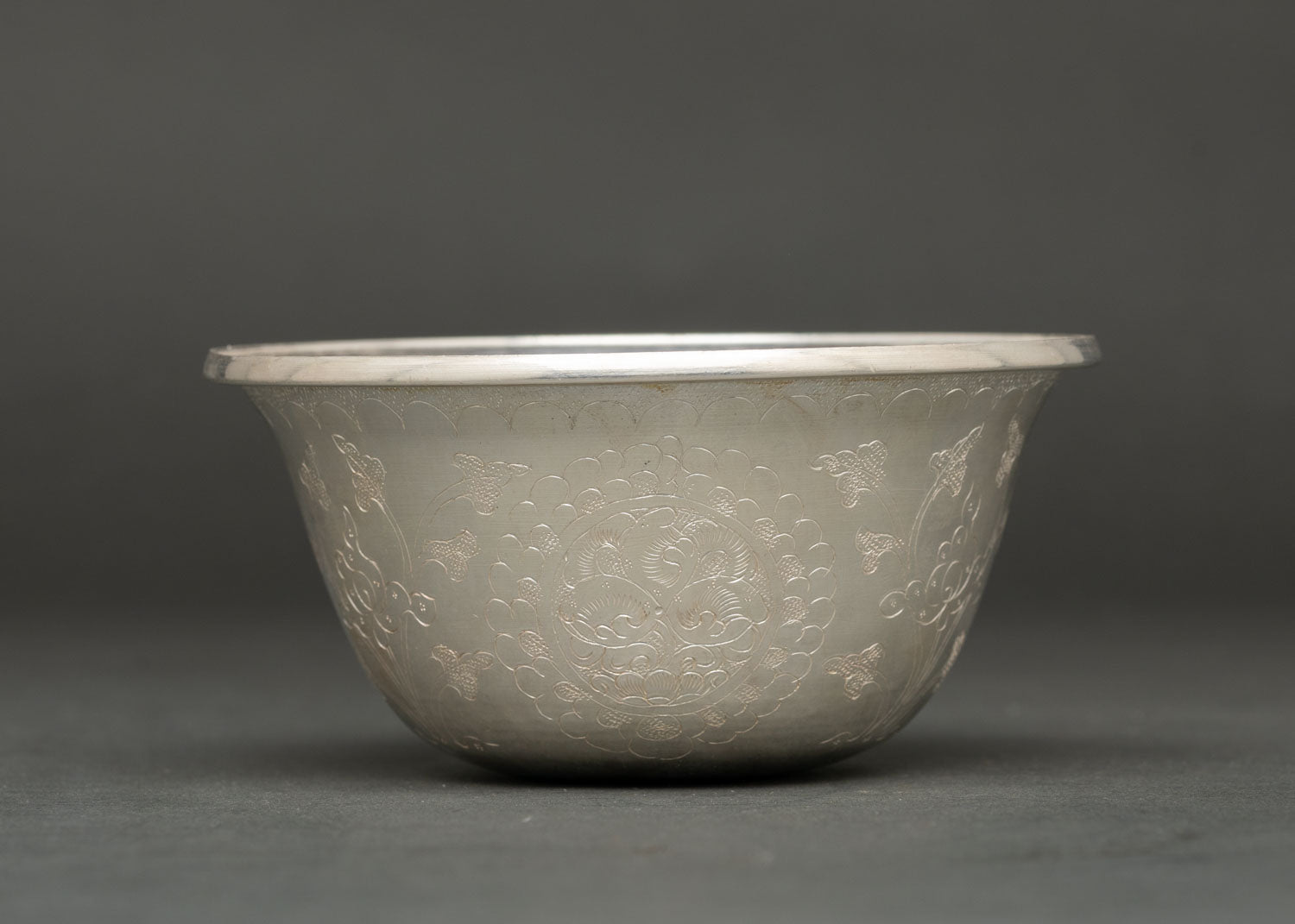 Pure Silver Water Offering Bowl for Daily Ritual Practices