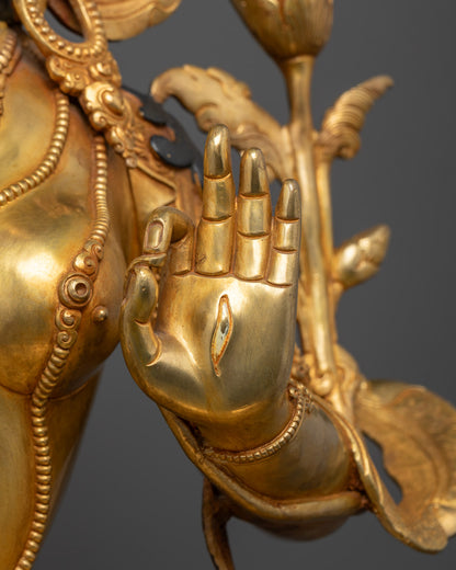 Traditional White Tara Statue | Handmade Nepalese Buddhist Goddess