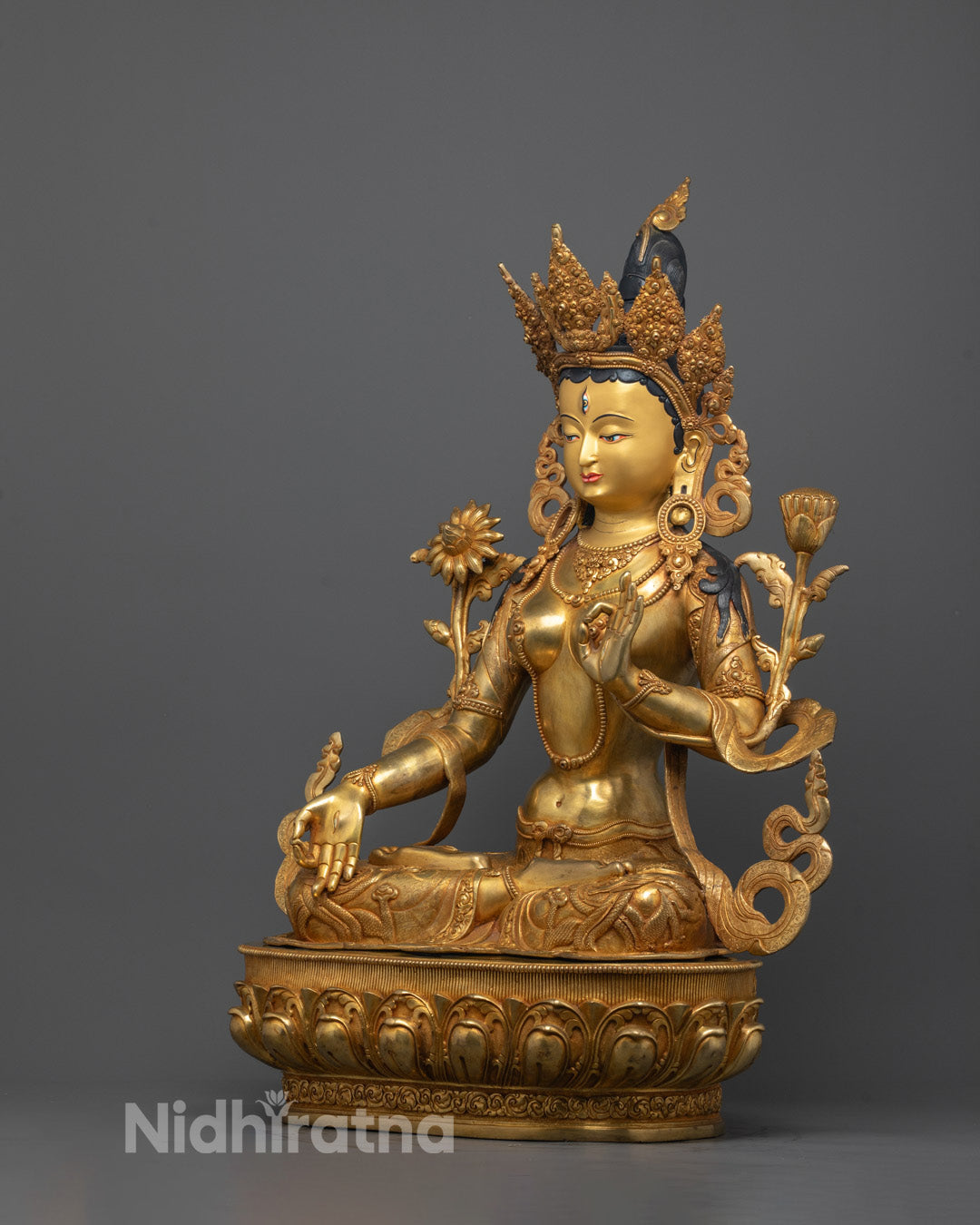 Traditional White Tara Statue | Handmade Nepalese Buddhist Goddess