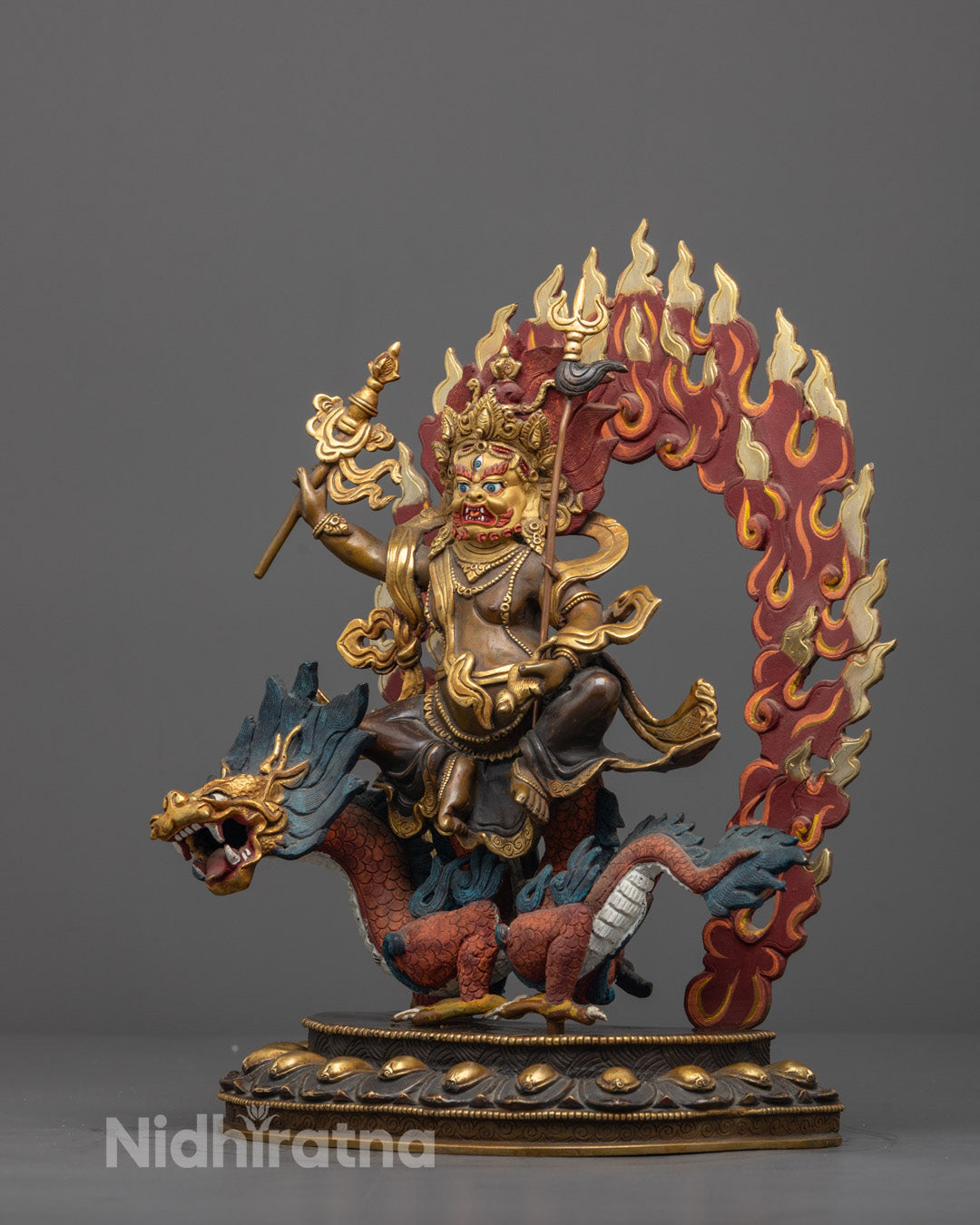 Hand-Carved White Dzambhala Statue | Himalayan Sacred Art