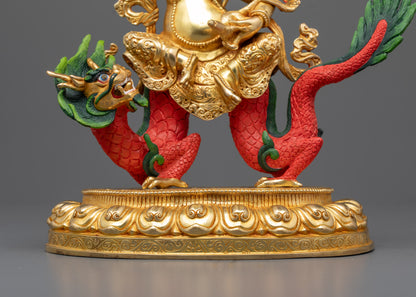 White Dzambhala Sculpture | Enlightened Protector of Wealth