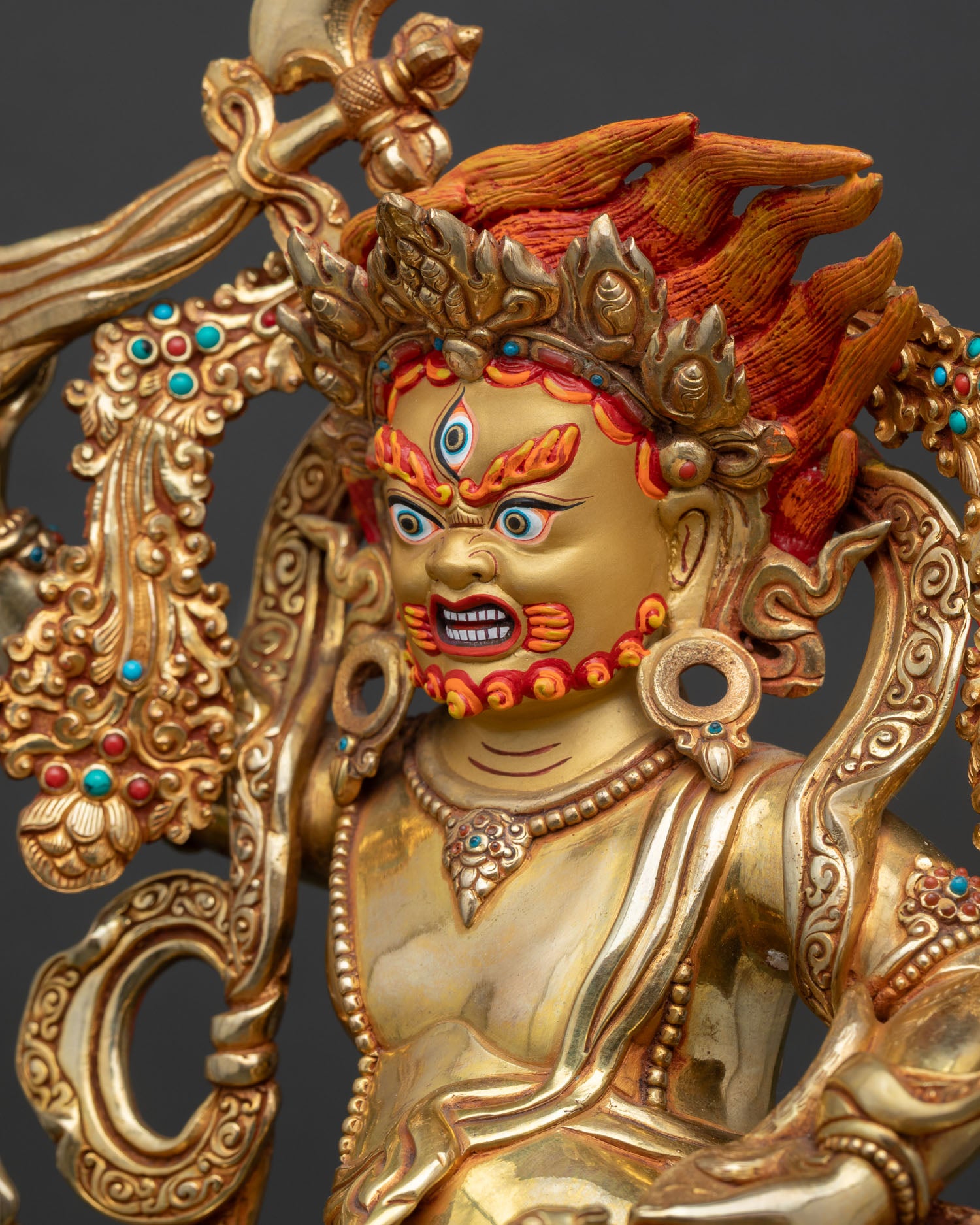 White Dzambhala Statue | Buddhist Art for Home Altar Decor