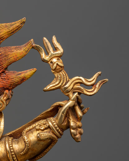 Six-Armed Mahakala Statue | Handcrafted Gold Gilded Copper