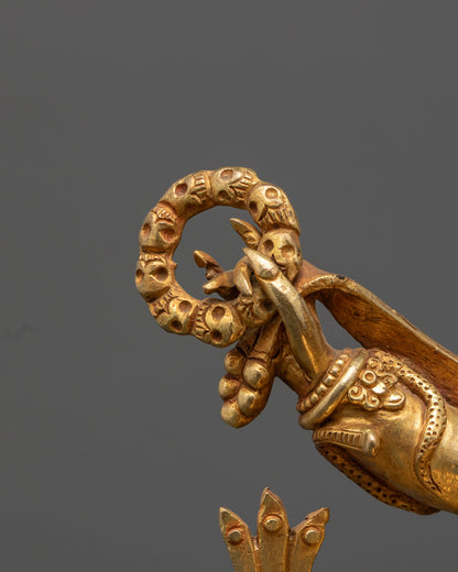 Six-Armed Mahakala Statue | Handcrafted Gold Gilded Copper