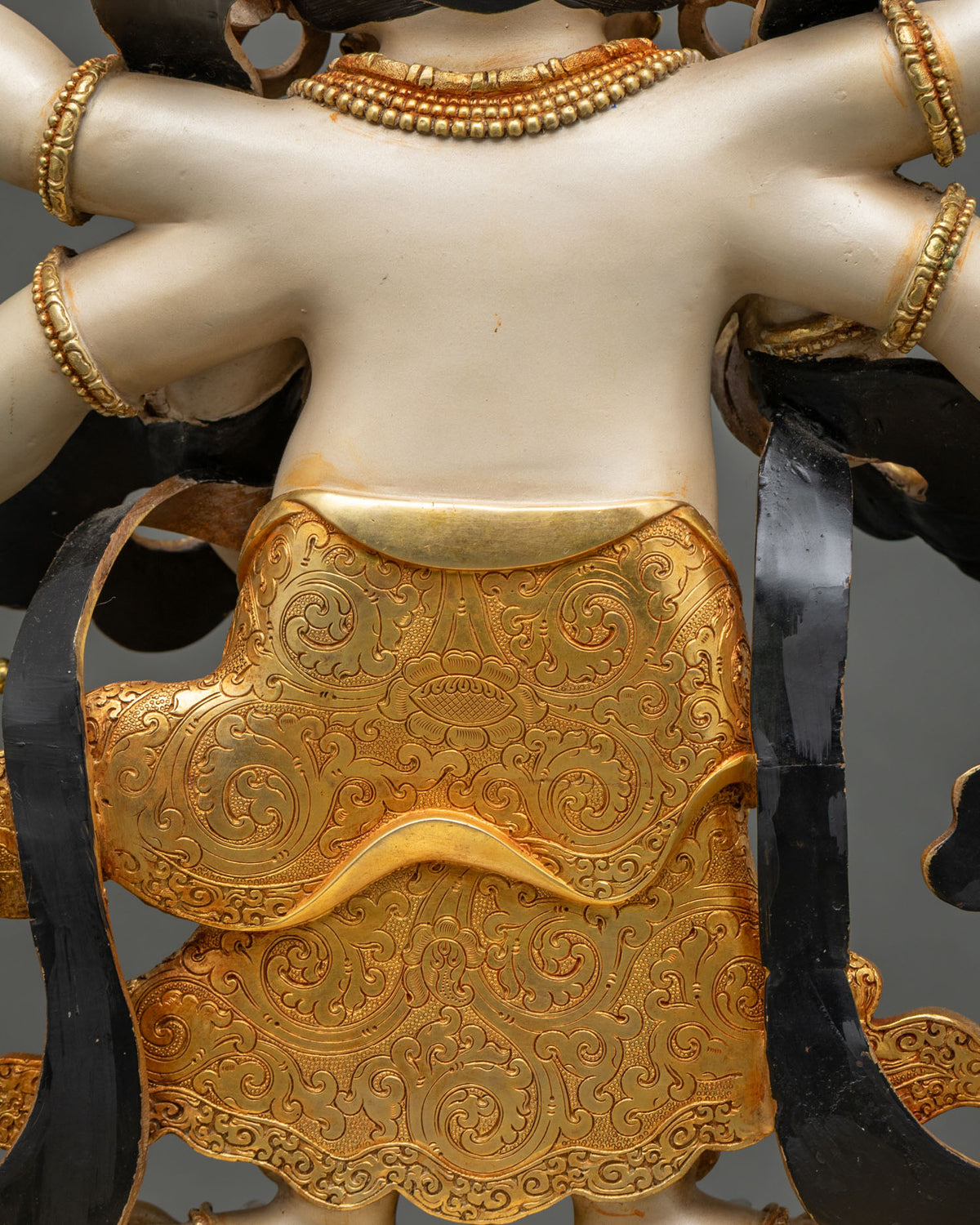 White Mahakala (Gonpo Karpo) Statue | Colorful Buddhist Masterpiece