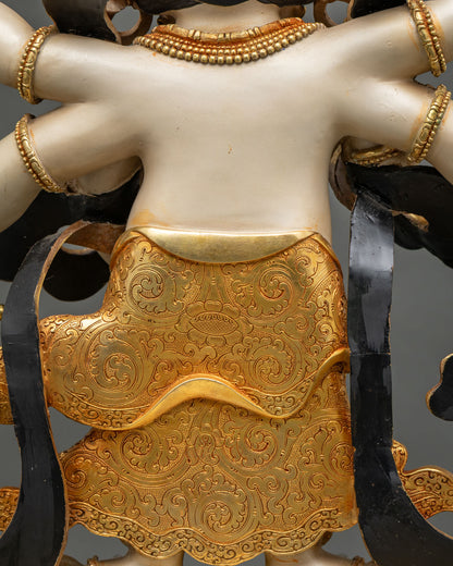White Mahakala (Gonpo Karpo) Statue | Colorful Buddhist Masterpiece